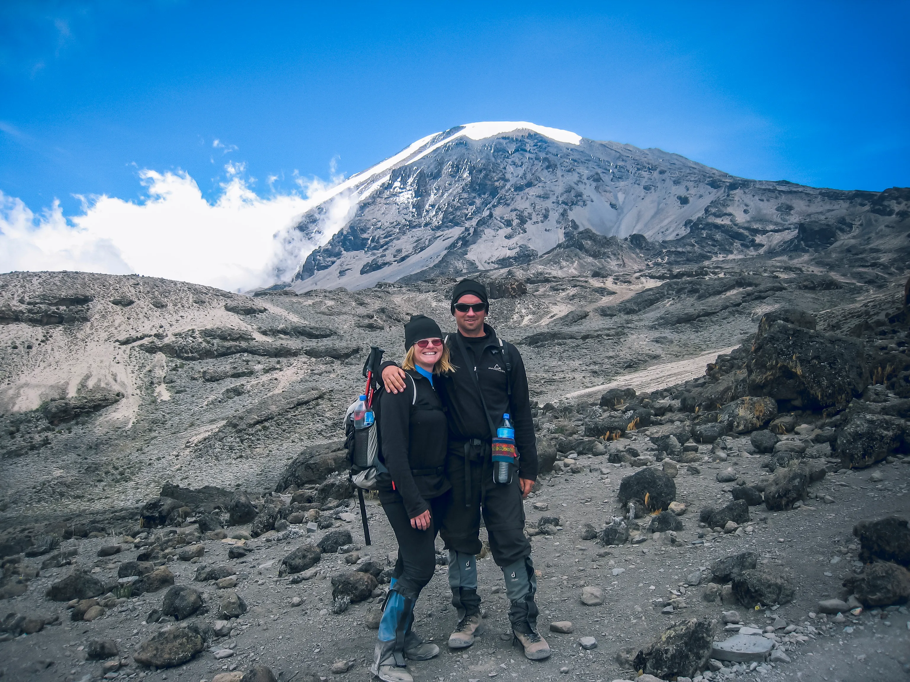 Dave and Deb climbing Kilimanjaro