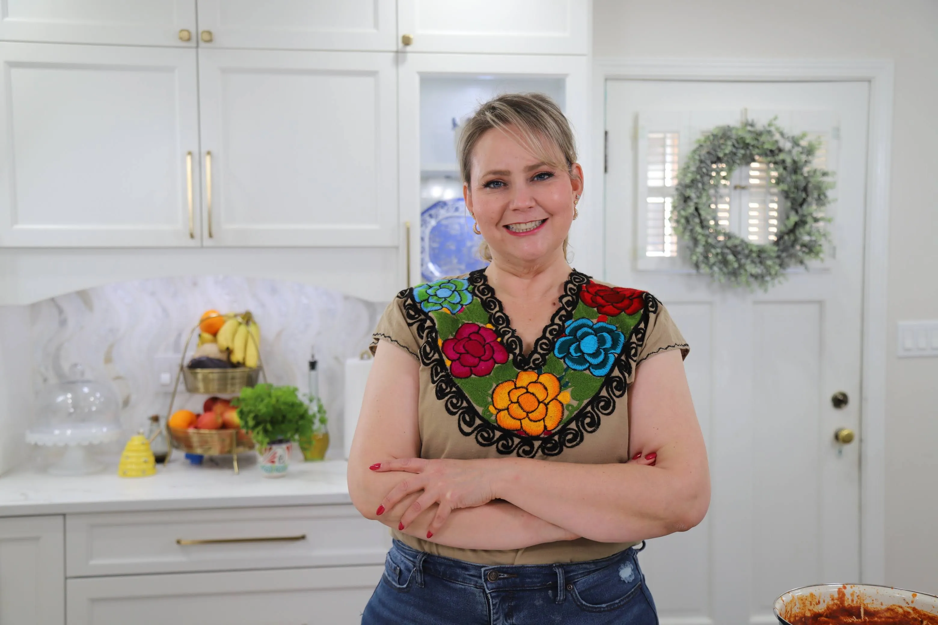 Laura in the kitchen.